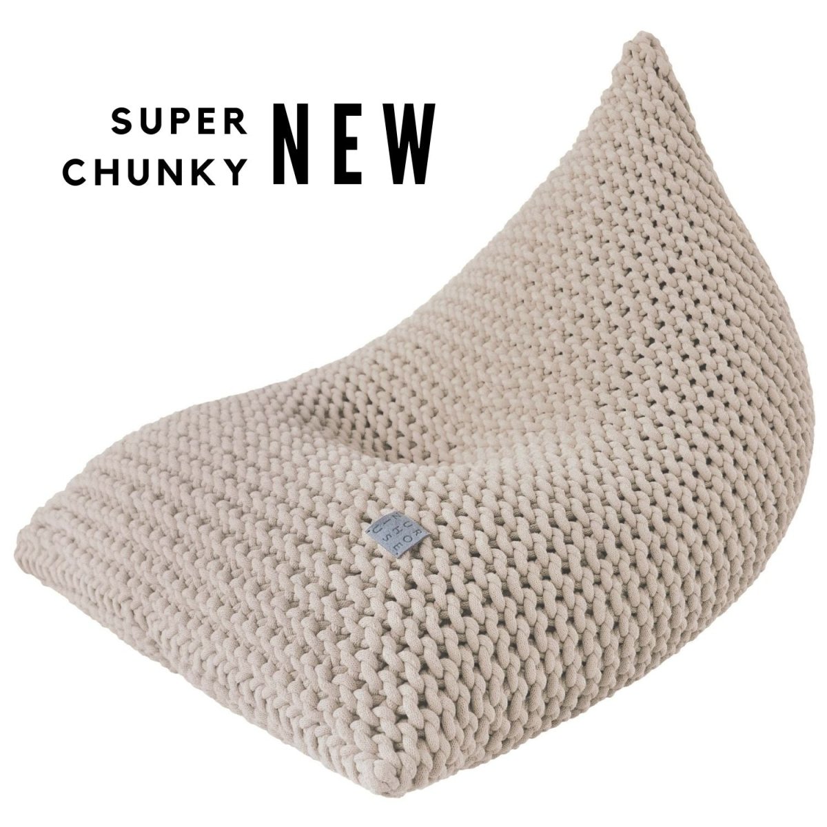 Chunky knitted bean bag | BEIGE - Zuri House