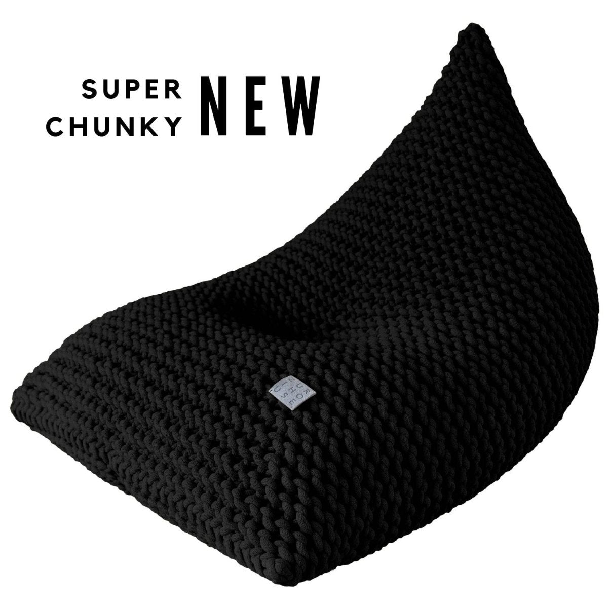 Chunky knitted bean bag | BLACK - Zuri House