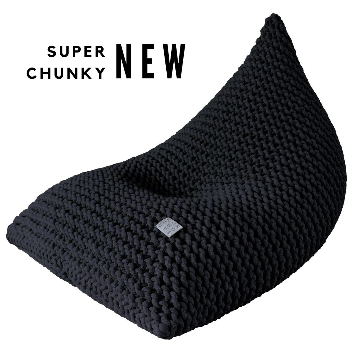 Chunky knitted bean bag | CHARCOAL - Zuri House