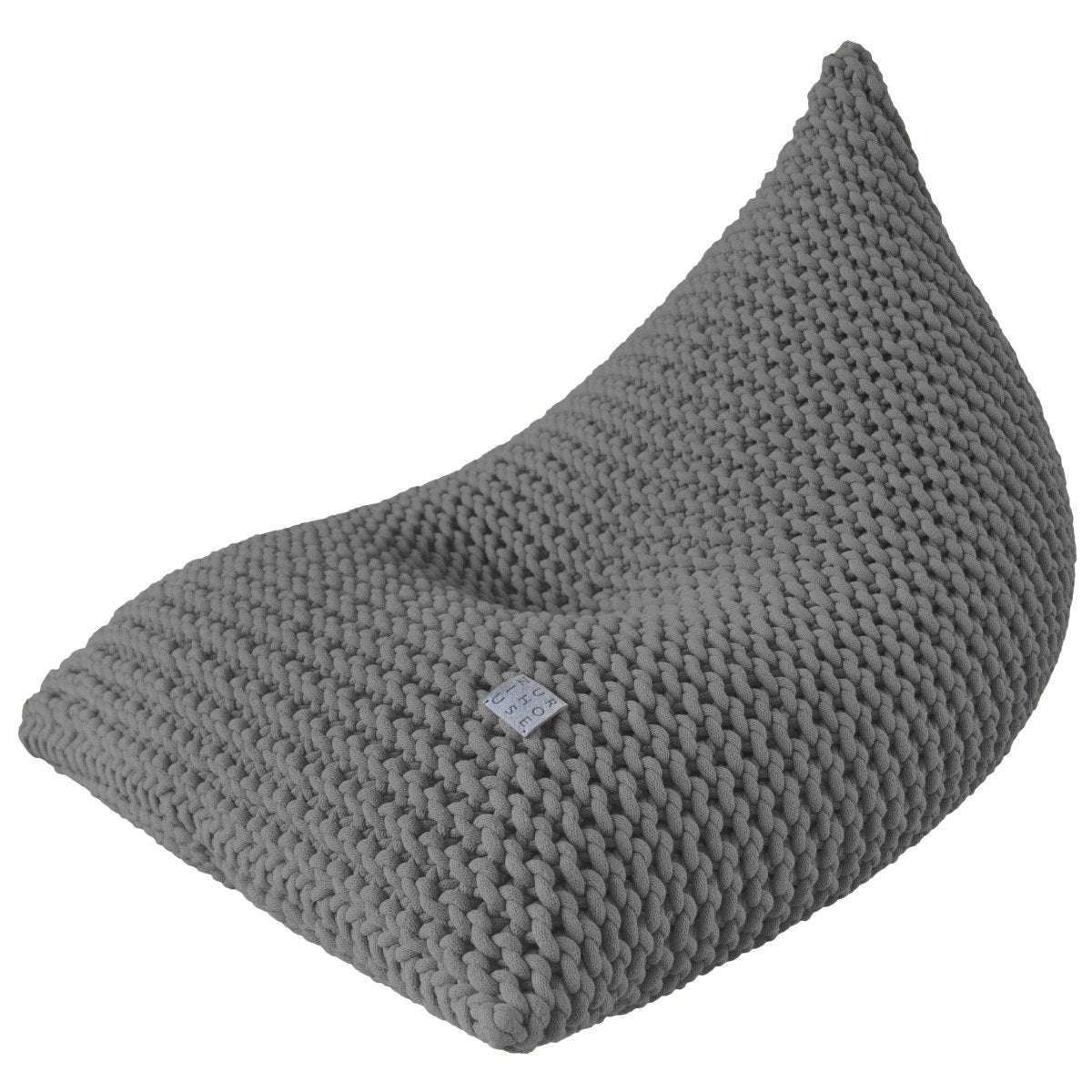 Chunky knitted bean bag | DARK GREY - Zuri House