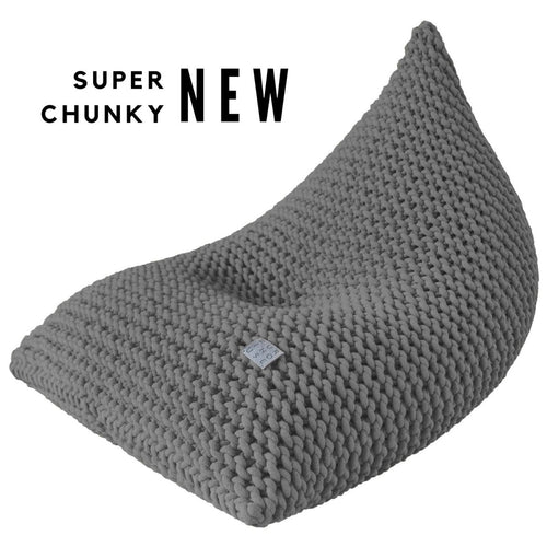 Chunky knitted bean bag | DARK GREY - Zuri House