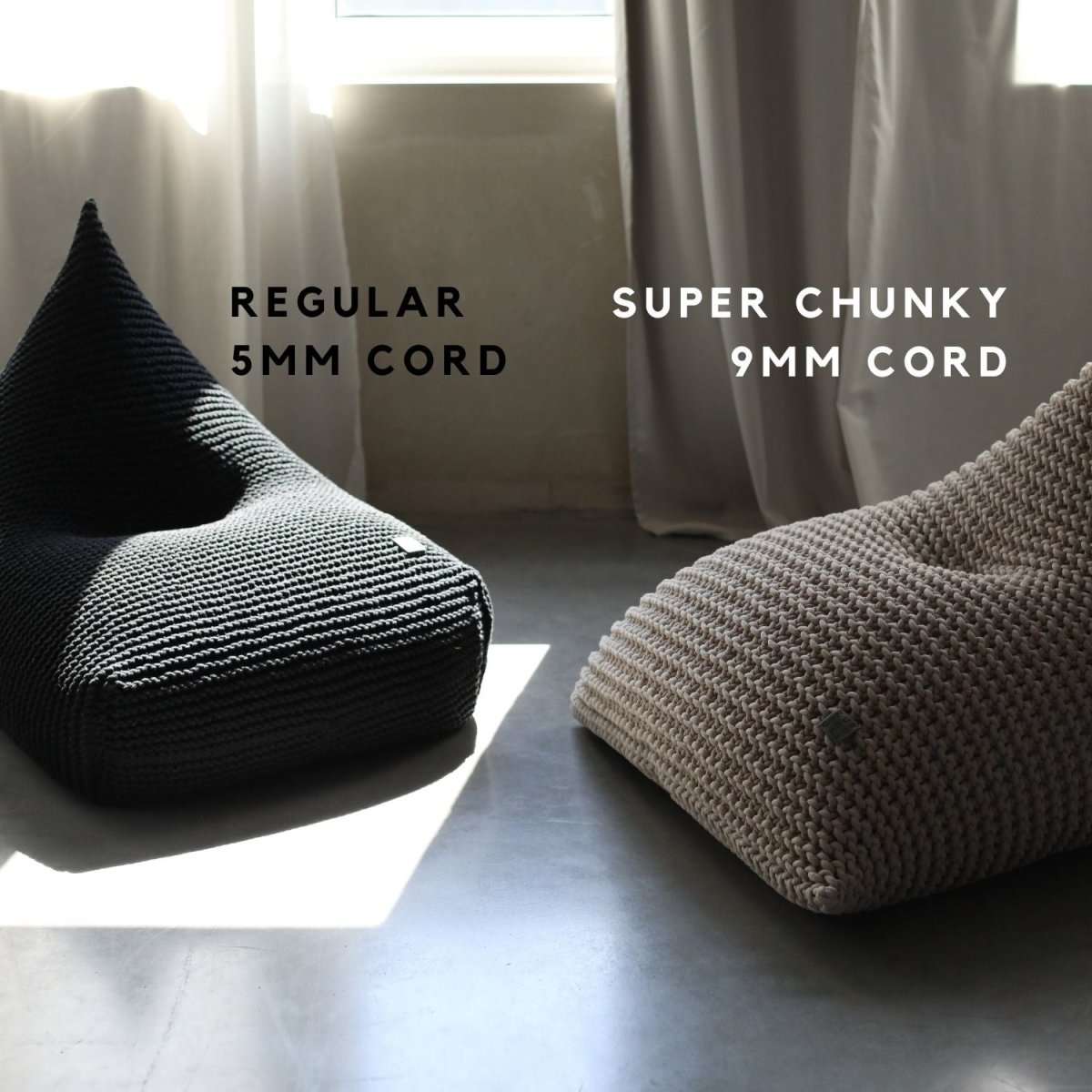 Chunky knitted bean bag | GOLDEN KIWI - Zuri House