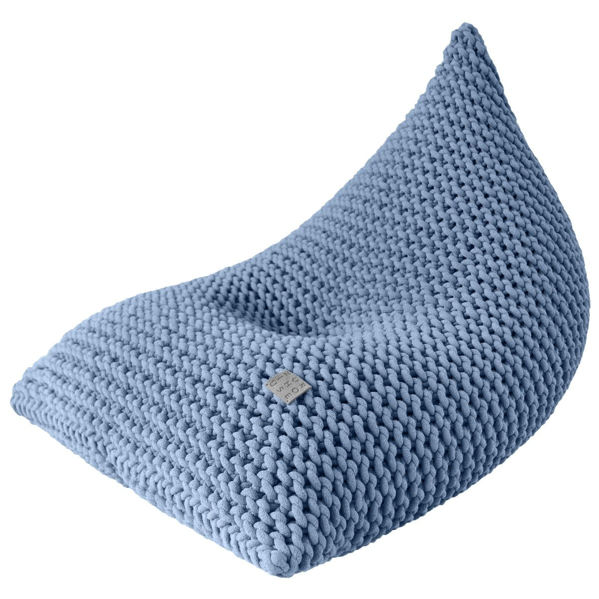 Chunky knitted bean bag | LIGHT DENIM - Zuri House