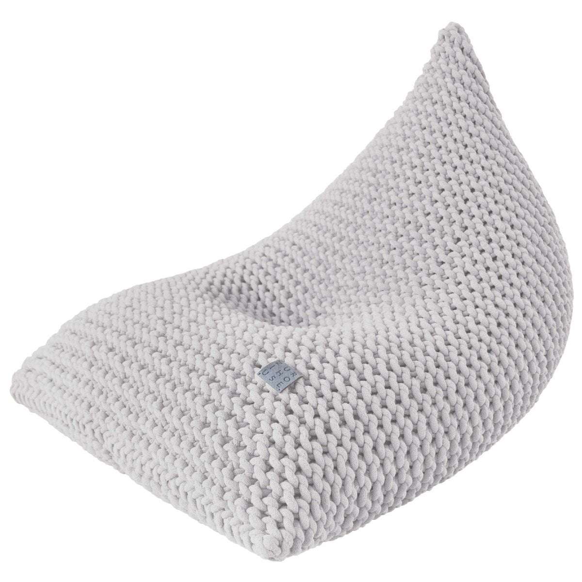 Chunky knitted bean bag | LIGHT GREY - Zuri House