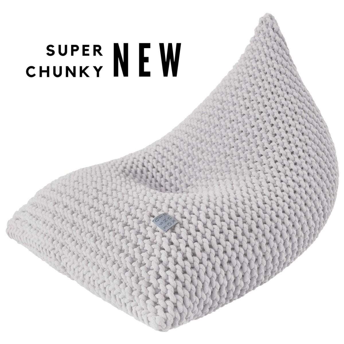 Chunky knitted bean bag | LIGHT GREY - Zuri House
