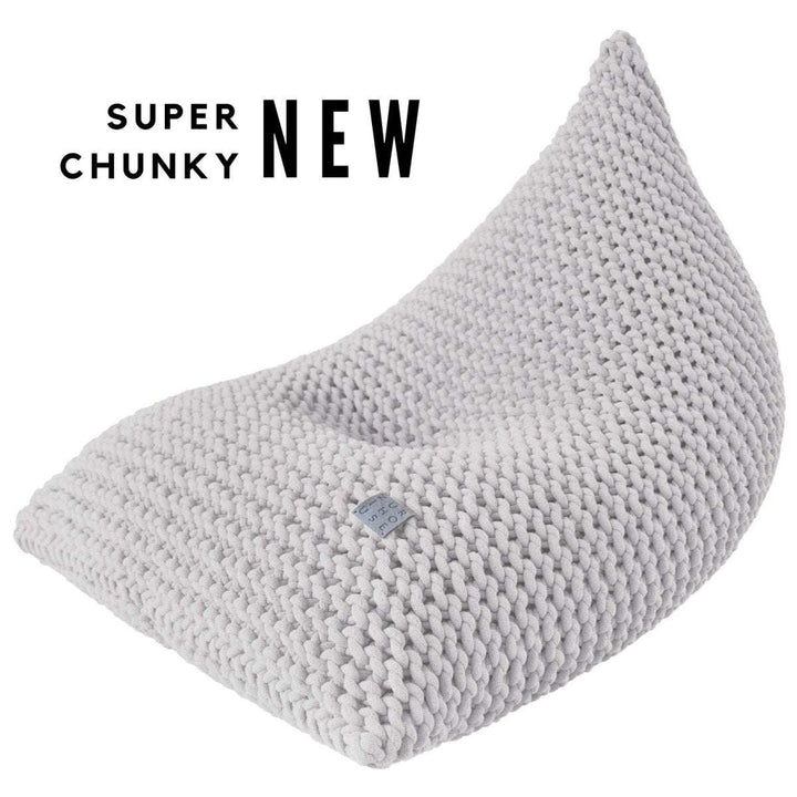 Chunky knitted bean bag | LIGHT GREY - Zuri House