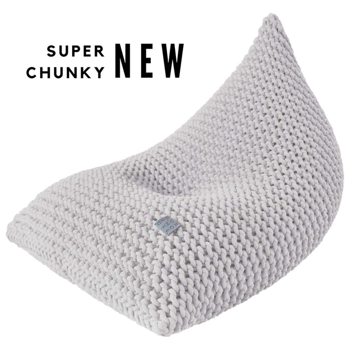 Chunky knitted bean bag | LIGHT GREY - Zuri House
