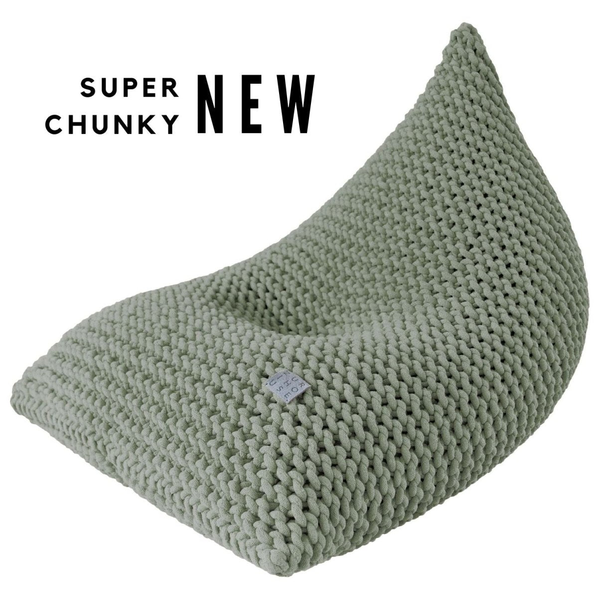 Chunky knitted bean bag | LIGHT OLIVE - Zuri House