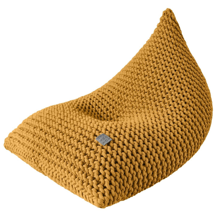 Chunky knitted bean bag | MUSTARD - Zuri House