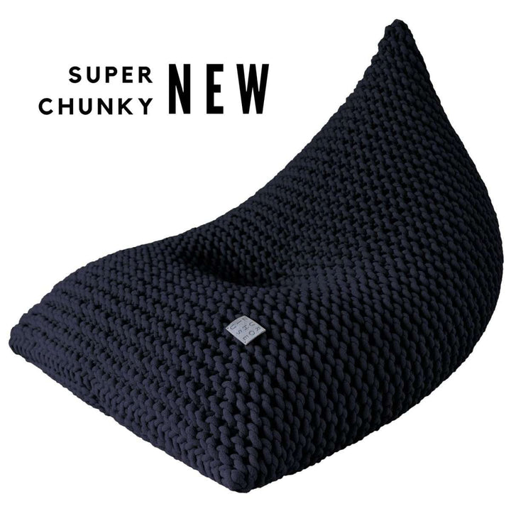 Chunky knitted bean bag | NAVY BLUE - Zuri House