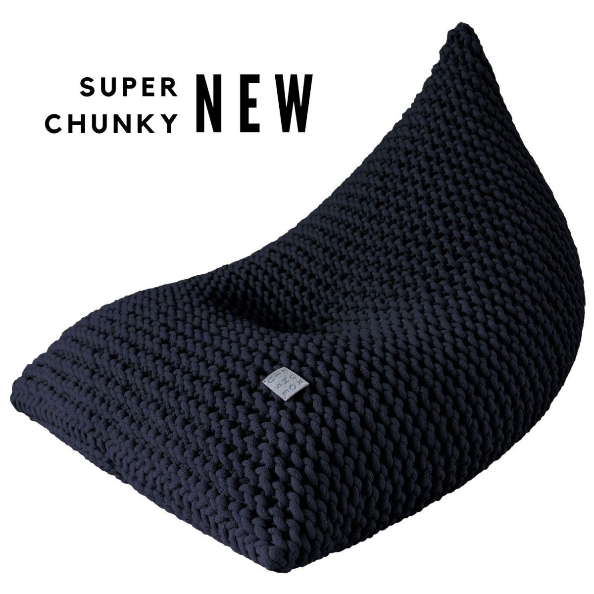Chunky knitted bean bag | NAVY BLUE - Zuri House