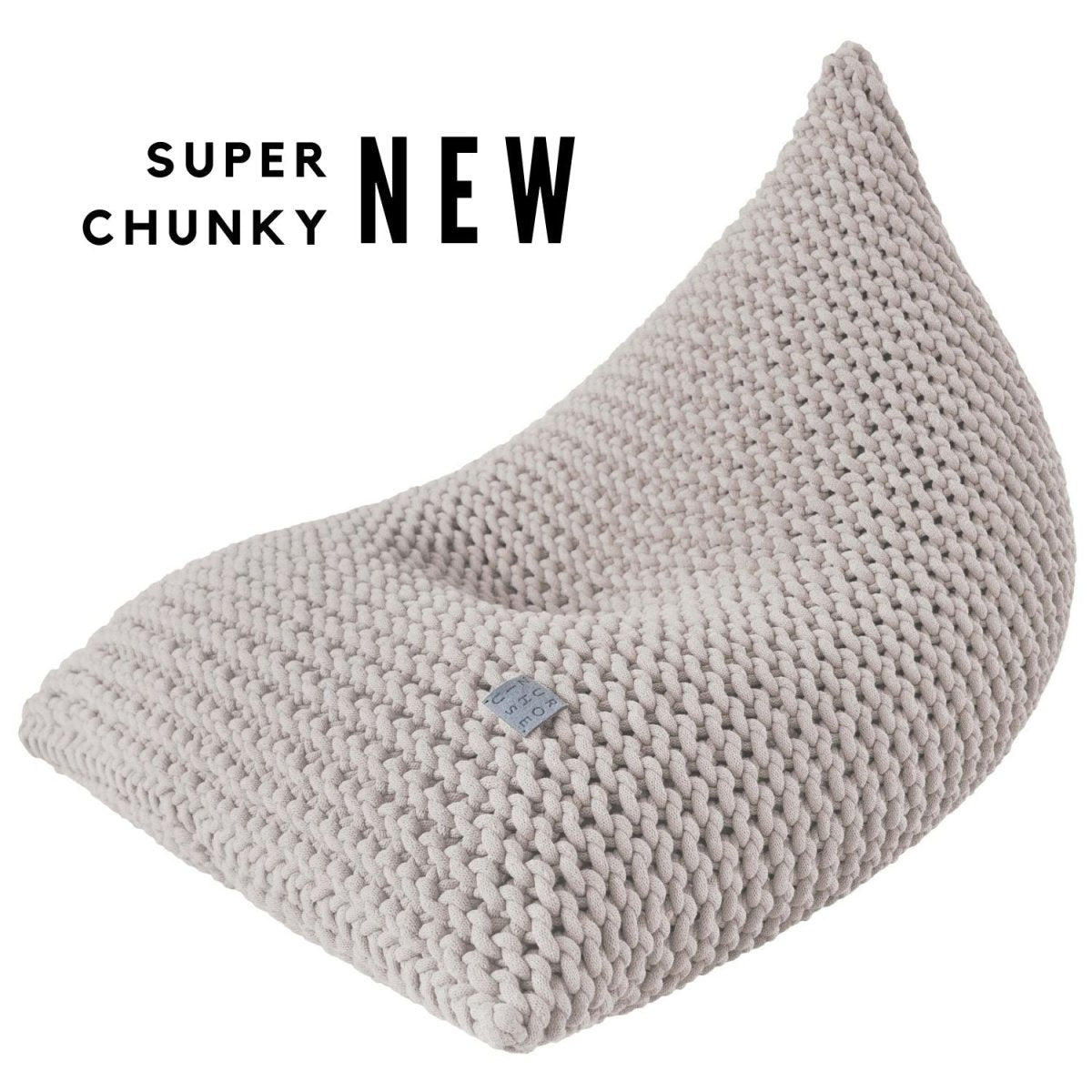 Chunky knitted bean bag | OATMEAL - Zuri House