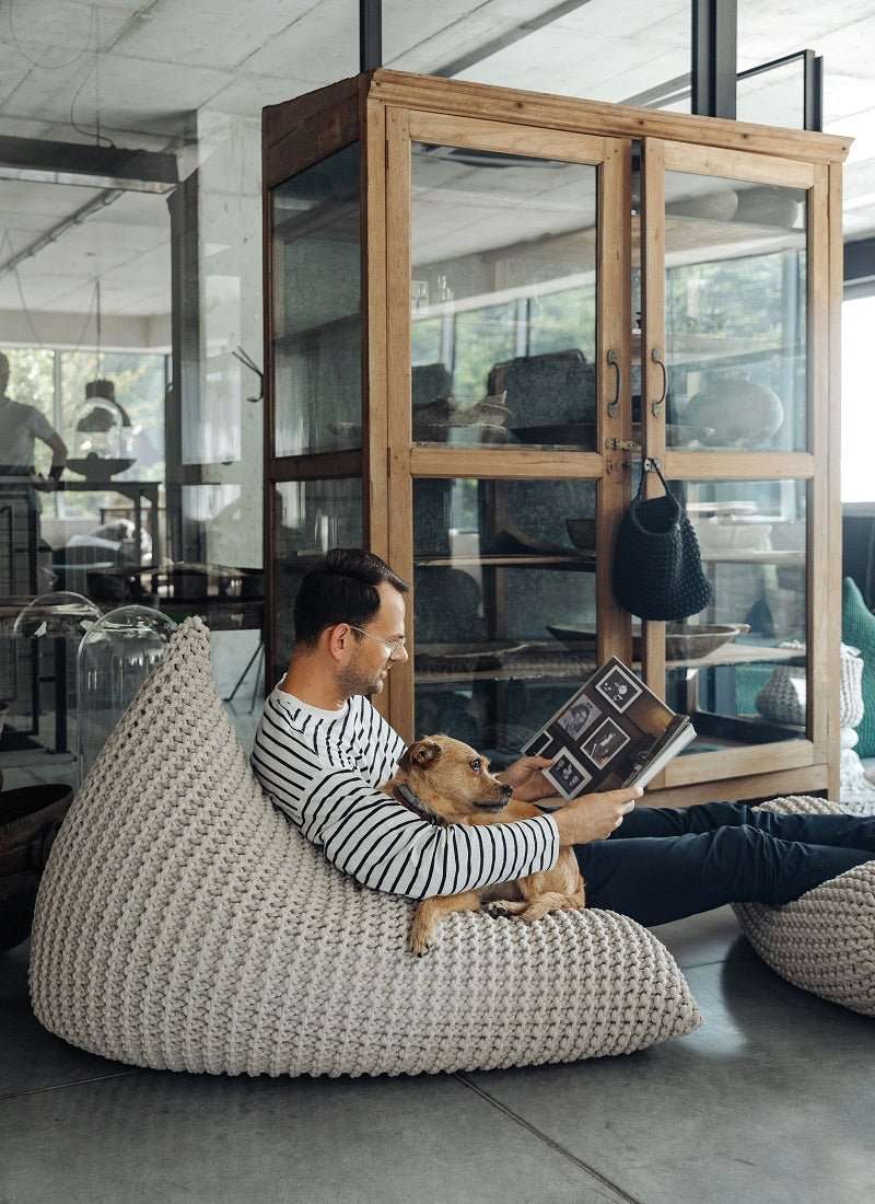 Chunky knitted bean bag | OCEAN - Zuri House