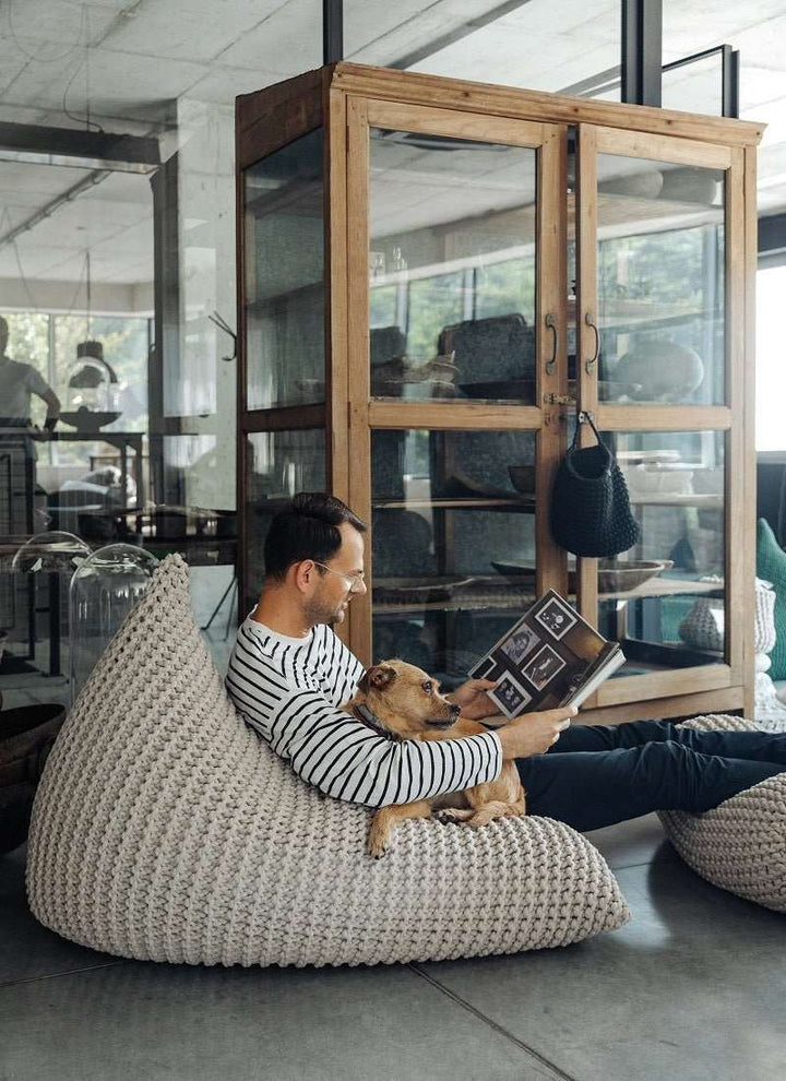 Chunky knitted bean bag | OCEAN - Zuri House