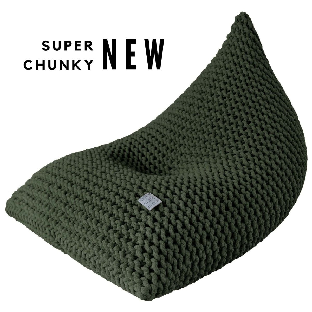 Chunky knitted bean bag | OLIVE GREEN - Zuri House
