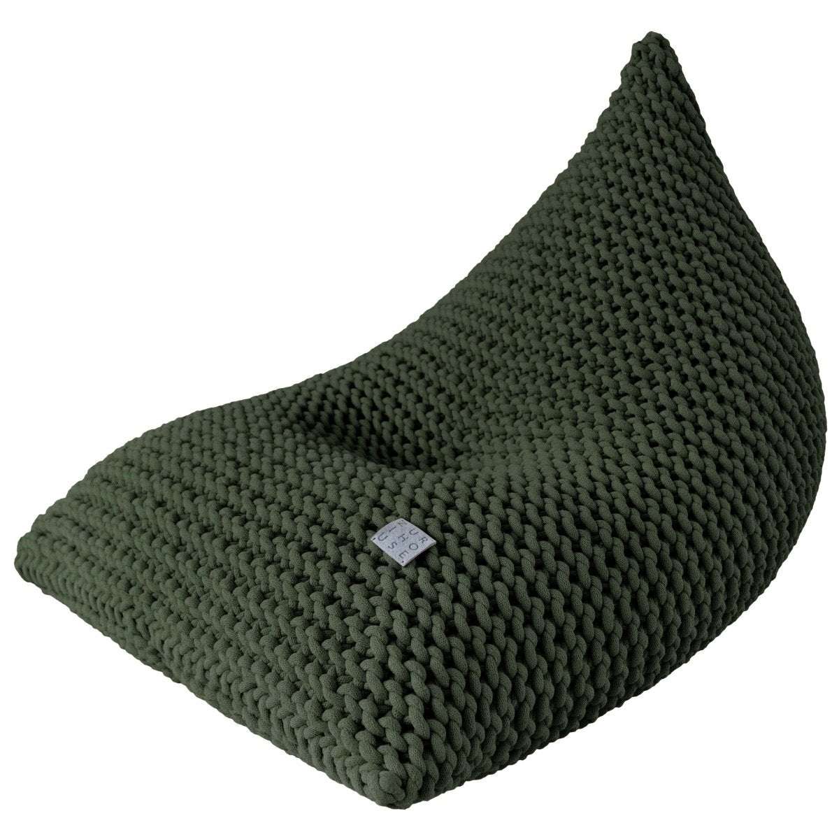 Chunky knitted bean bag | OLIVE GREEN - Zuri House