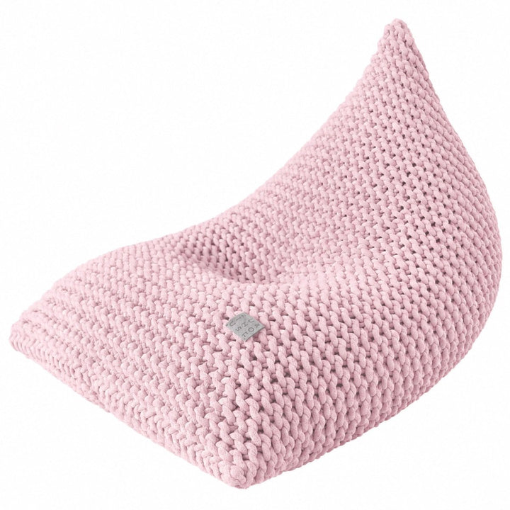 Chunky knitted bean bag | POWDER PINK - Zuri House