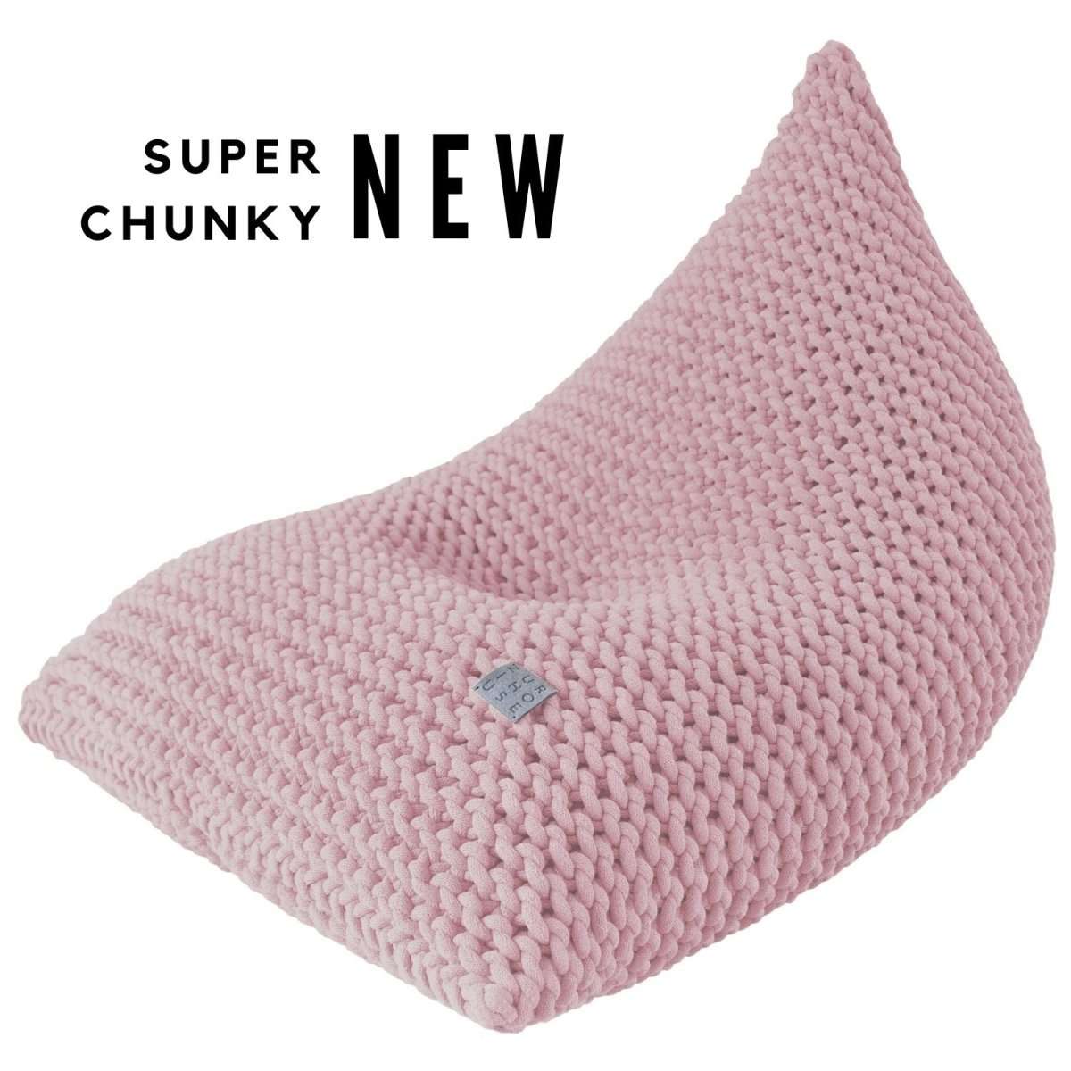 Chunky knitted bean bag | POWDER PINK - Zuri House