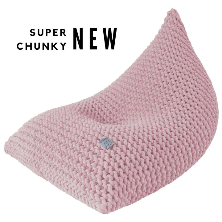 Chunky knitted bean bag | POWDER PINK - Zuri House