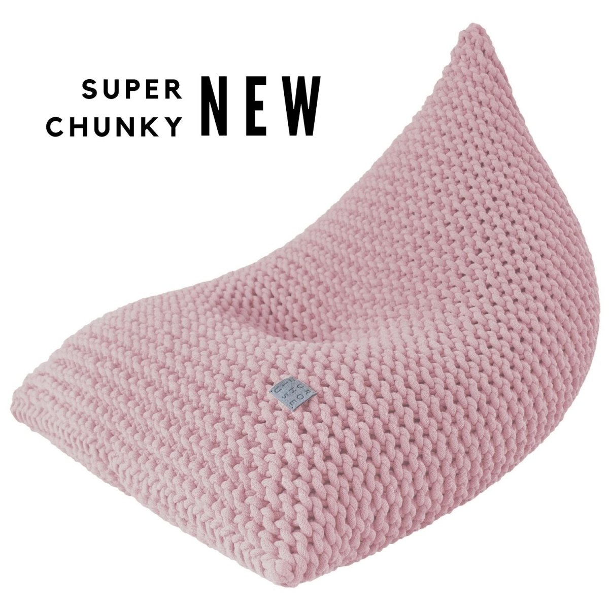 Chunky knitted bean bag | POWDER PINK - Zuri House