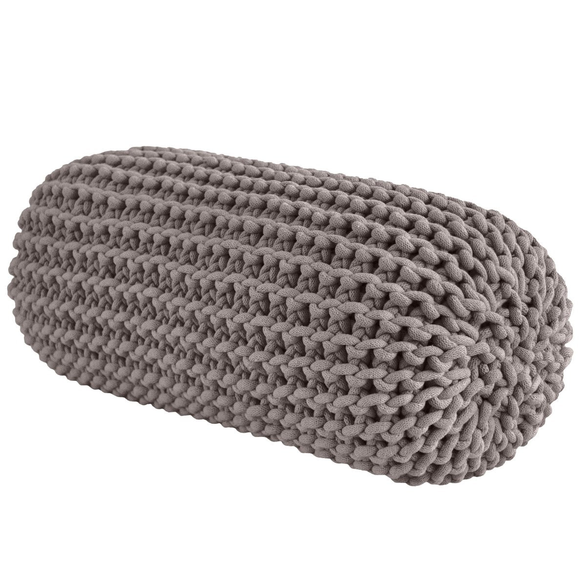 Chunky knitted bolster footrest | MOCHA - Zuri House