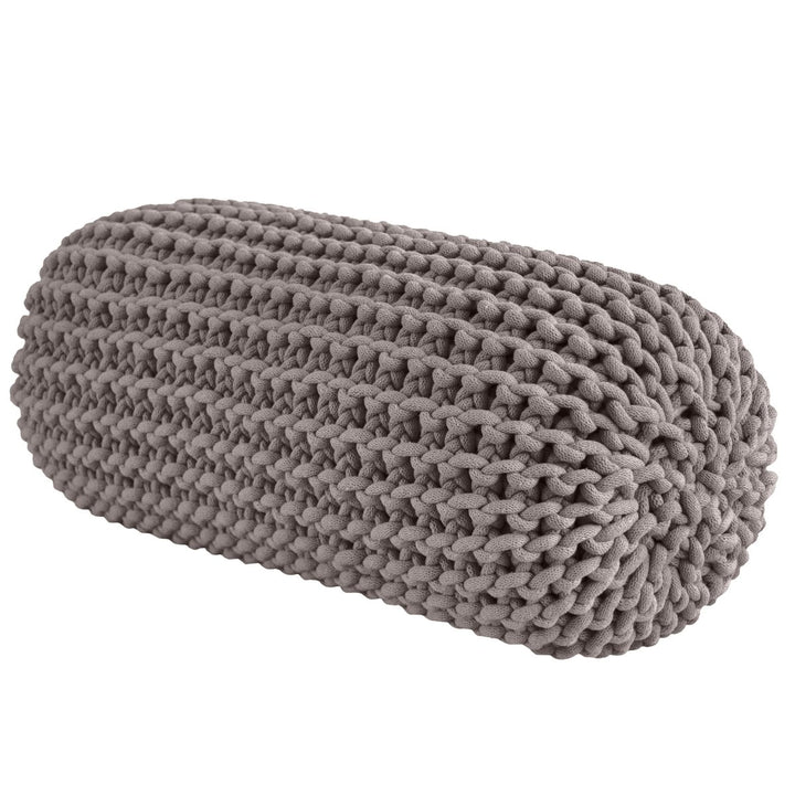Chunky knitted bolster footrest | MOCHA - Zuri House