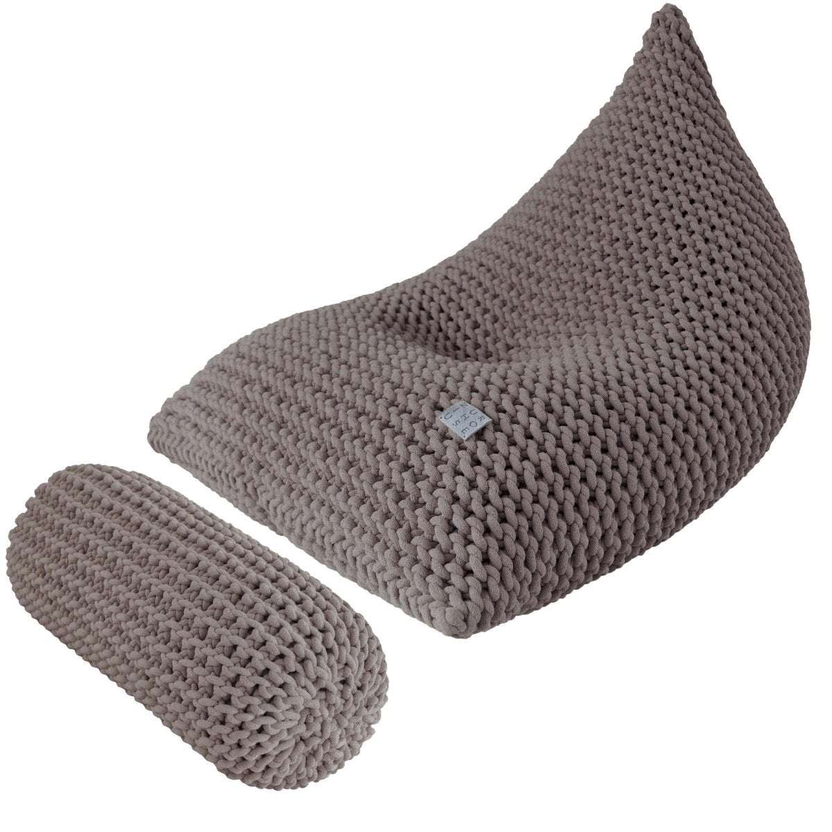 Chunky knitted bolster footrest | MOCHA - Zuri House