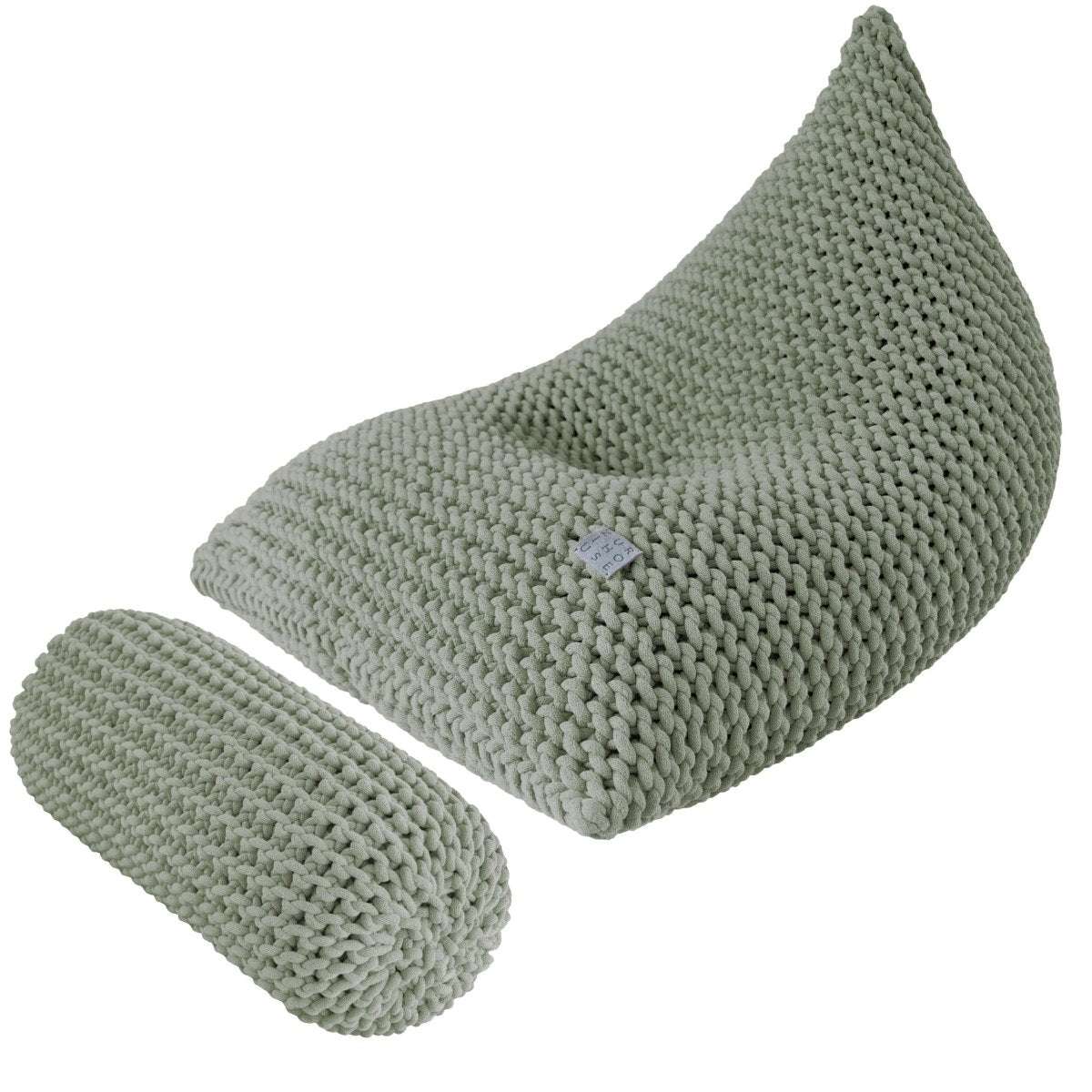 Chunky knitted bolster footrest | SAGE - Zuri House