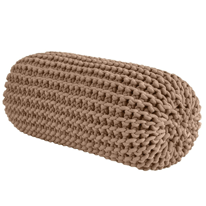 Chunky knitted bolster footrest | TOFFEE - Zuri House