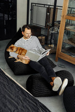Chunky knitted SET bean bag & bolster footrest | TERRACOTTA - Zuri House