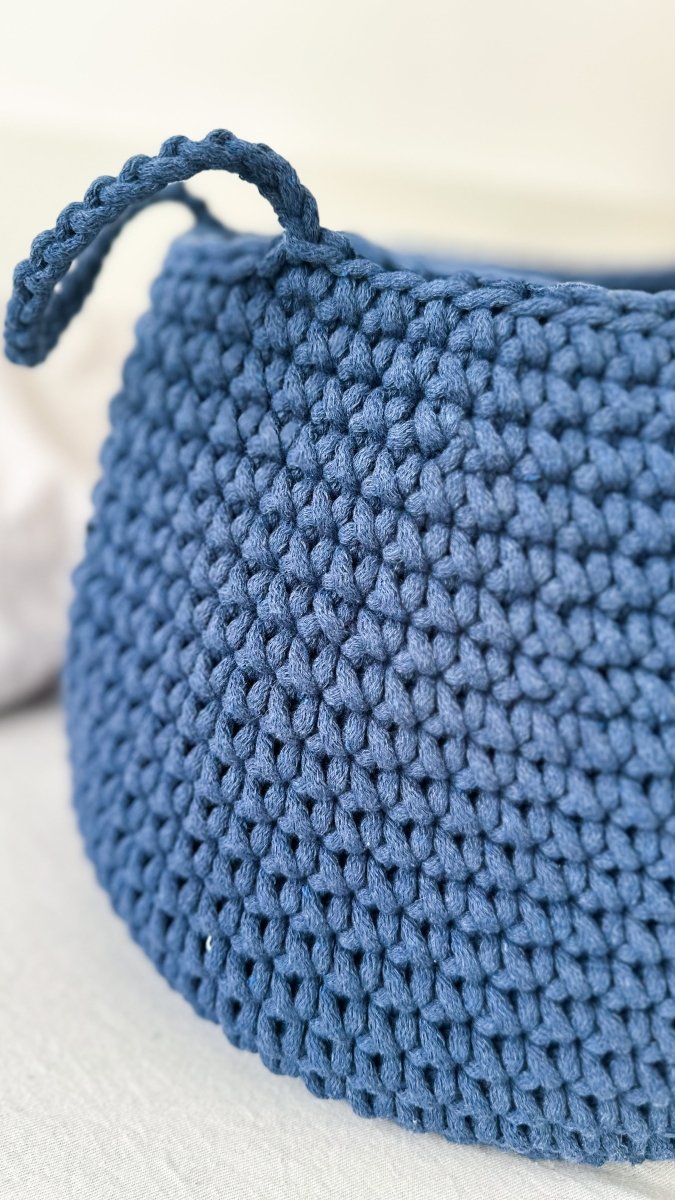 Crochet basket, size L | DENIM BLUE - Zuri House