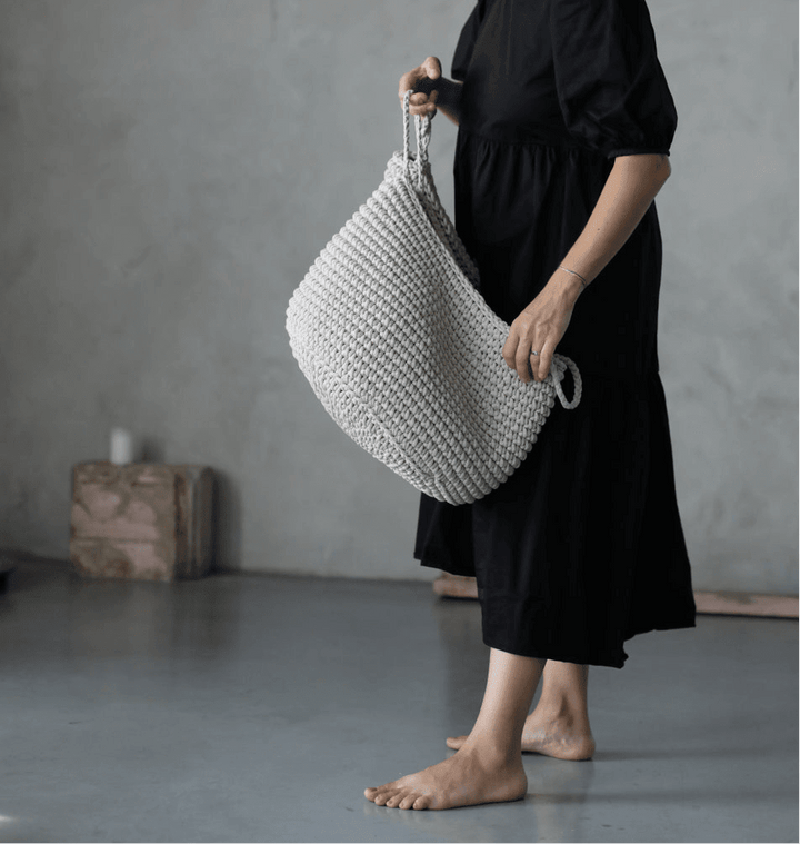 Crochet basket, size L | OATMEAL - Zuri House