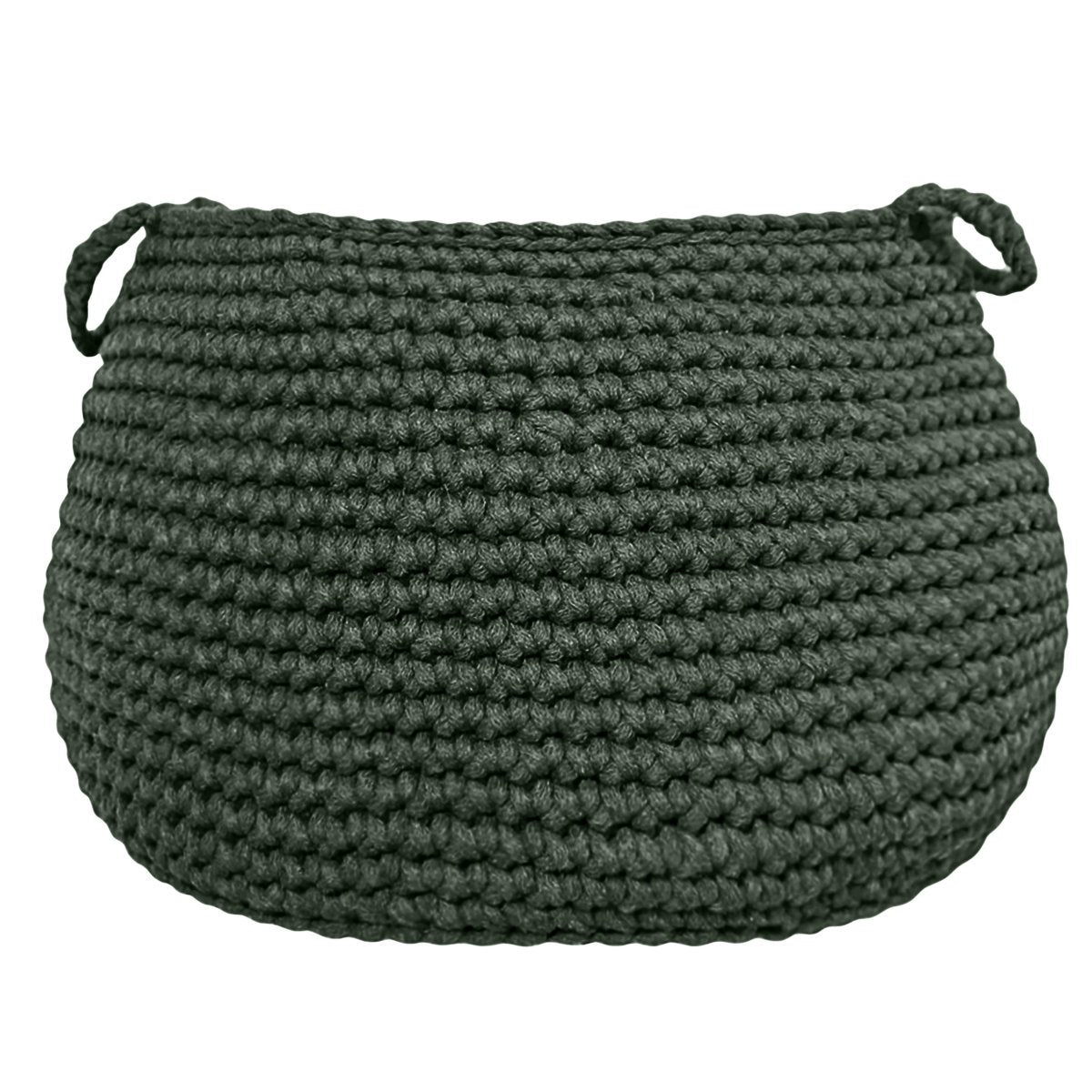 Crochet basket, size L | OLIVE GREEN - Zuri House