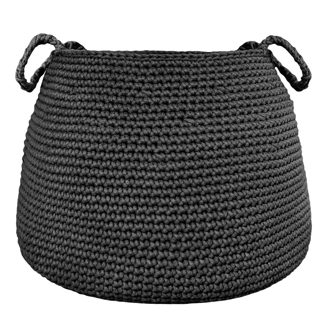 Crochet basket, size XL | CHARCOAL - Zuri House