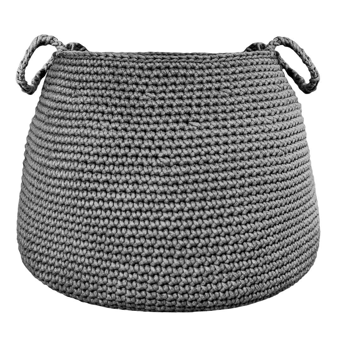 Crochet basket, size XL | DARK GREY - Zuri House