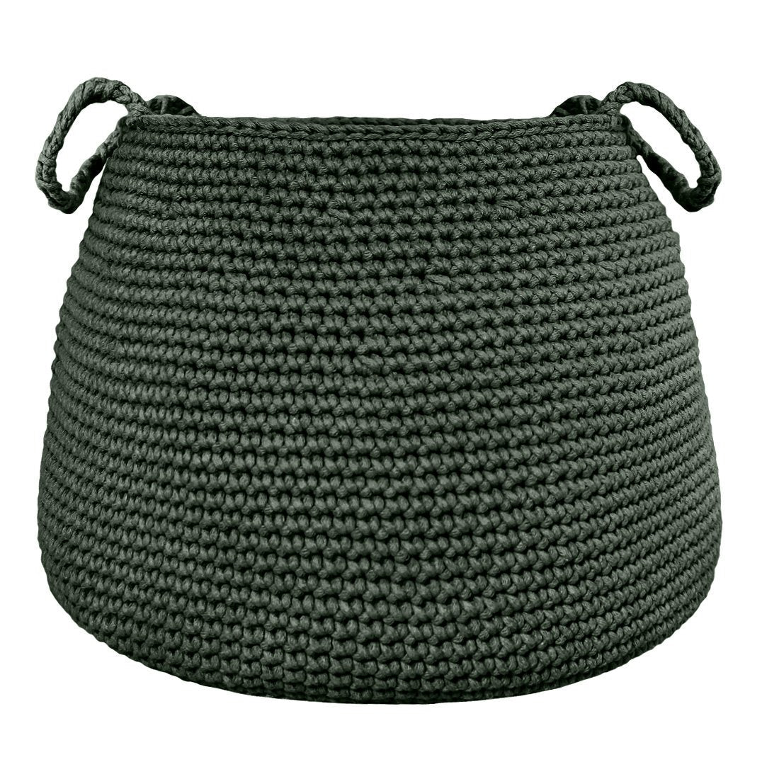 Crochet basket, size XL | OLIVE GREEN - Zuri House