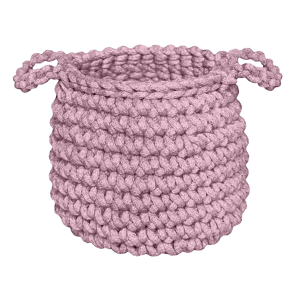 Crochet basket, Small | DUSTY ROSE - Zuri House