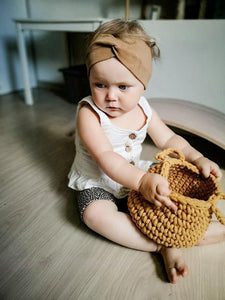 Crochet basket, Small | MUSTARD - Zuri House