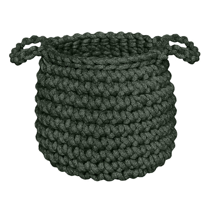 Crochet basket, Small | OLIVE GREEN - Zuri House
