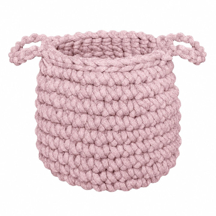 Crochet basket, Small | POWDER PINK - Zuri House