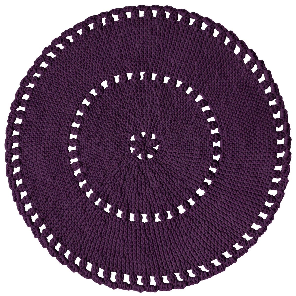 Crochet BOHO rug | AUBERGINE - Zuri House