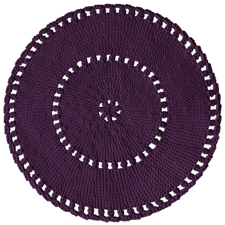Crochet BOHO rug | AUBERGINE - Zuri House