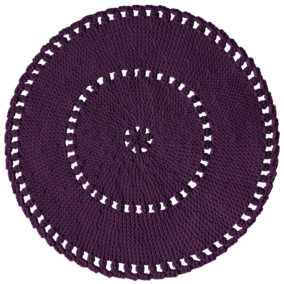 Crochet BOHO rug | AUBERGINE - Zuri House