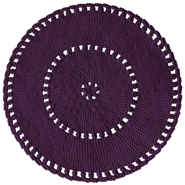 Crochet BOHO rug | AUBERGINE - Zuri House
