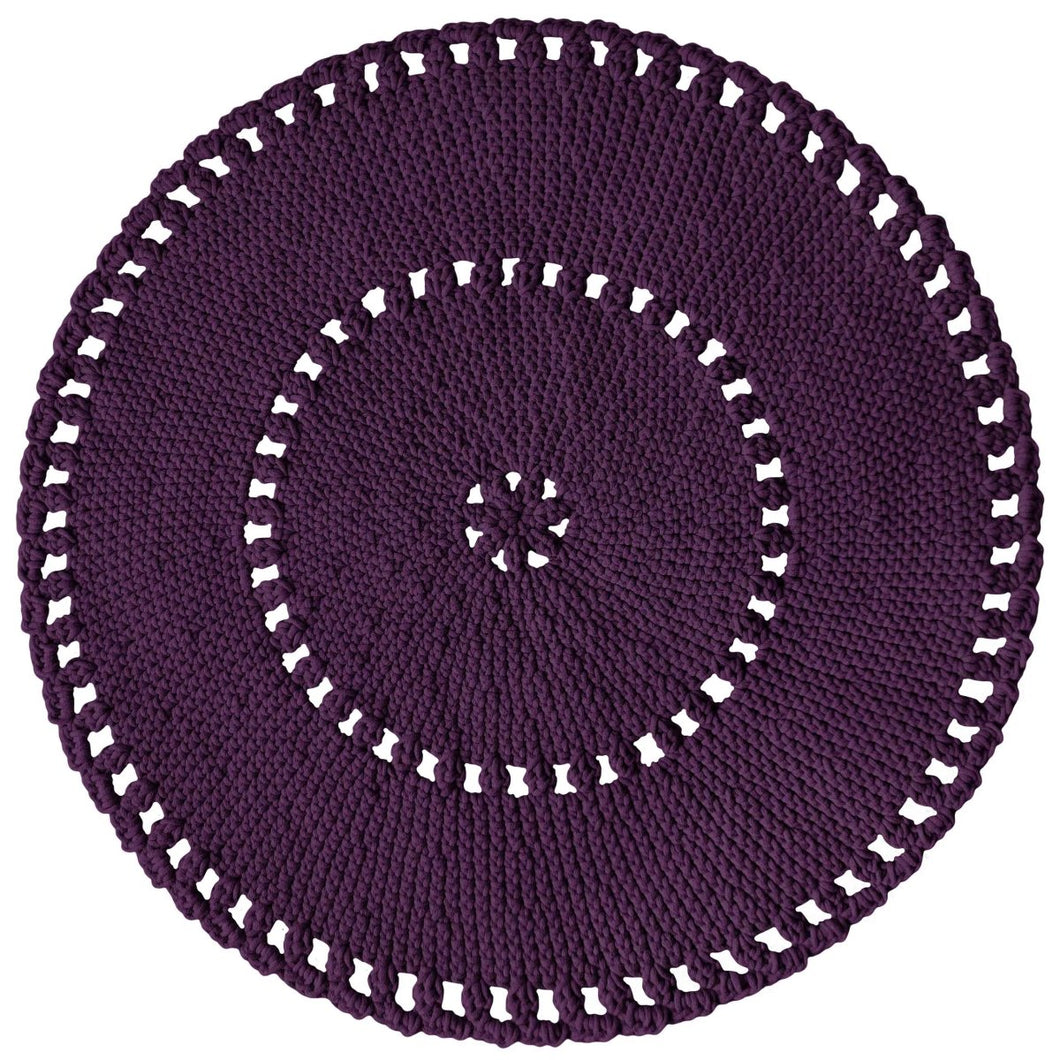 Crochet BOHO rug | AUBERGINE - Zuri House