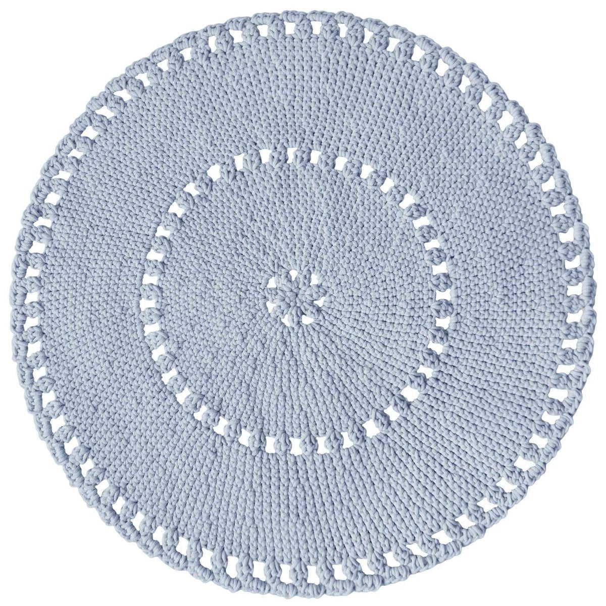 Crochet BOHO rug | BABY BLUE - Zuri House