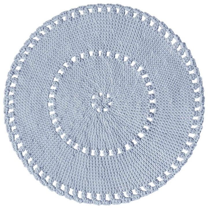 Crochet BOHO rug | BABY BLUE - Zuri House