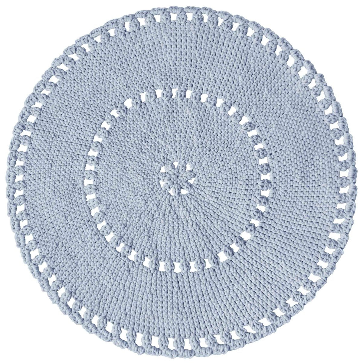 Crochet BOHO rug | BABY BLUE - Zuri House
