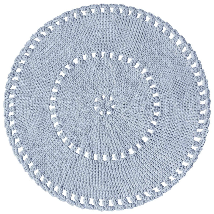 Crochet BOHO rug | BABY BLUE - Zuri House