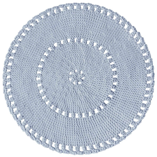 Crochet BOHO rug | BABY BLUE - Zuri House